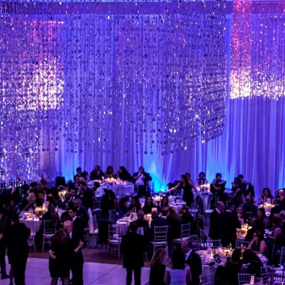 WEDDING DECORATIONS Bubbles Beaded Curtain - Silver 3 ft x 6 ft - Picture 4 of 15